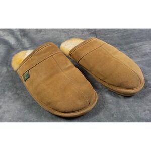 Cloud Nine Shoes Mens Large (10.5-11.5) Brown Sheepskin‎ Scuff Slip-On Slippers